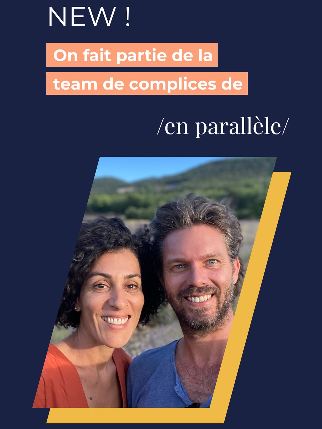 Photo shared by Rio Provence on March 07, 2026 tagging @paticasmillet, and @xavier.goergler. May be an image of one or more people and text that says 'NEW! We're part of the de team of /en parallèle/ accomplices'.